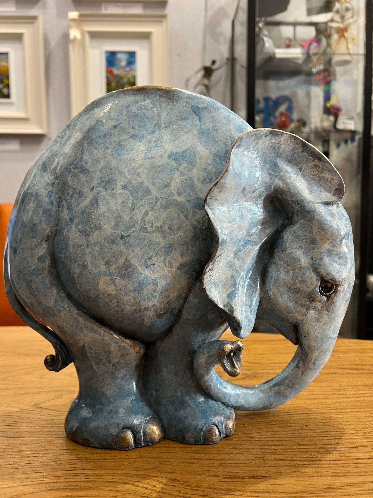 Bubbles bronze elephant sculpture by Roxy Winterburn, limited edition 1/1 signed artwork
