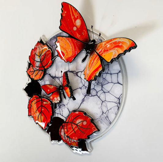 Kevin Bandee Mini Wall Art Butterfly Red Original - The Acorn Gallery, Pocklington