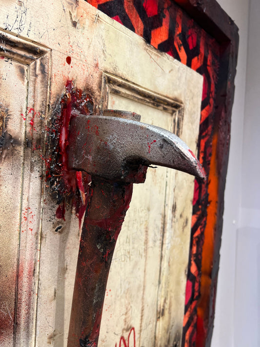 Here's Johnny! - The Shining Axe ORIGINAL by Mark Davies-Original Art-The Acorn Gallery, Pocklington