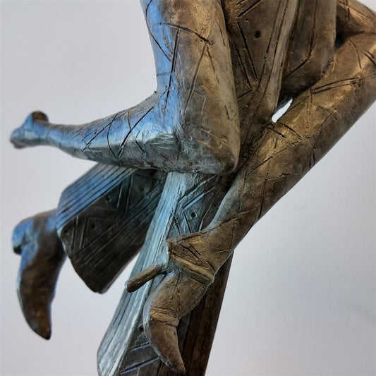Echo Of Boleo Atras bronze sculpture by Andrei Protsouk capturing a dancer mid-tango motion