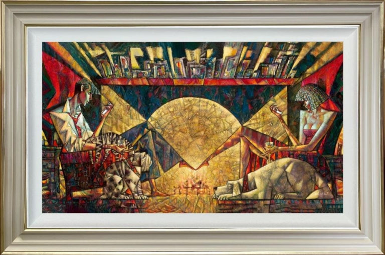 Night Cap hand embellished canvas by Andrei Protsouk, limited edition signed print.