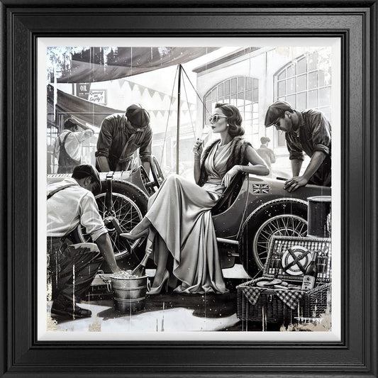 Ben Jeffery Pit Stop Hand Embellished Canvas Print available from The Acorn Gallery, Pocklington