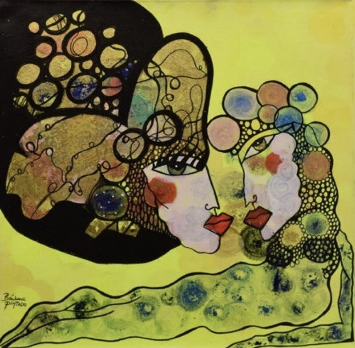 Barbara Pintado The Lovers Original available from The Acorn Gallery, Pocklington