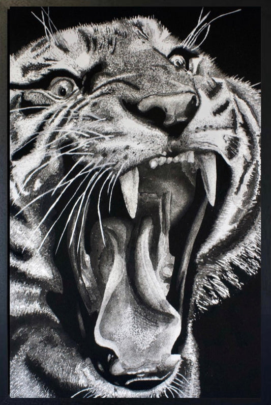 Wrath original volcanic sand artwork by Ben Riley exploring environmental fragility and climate change