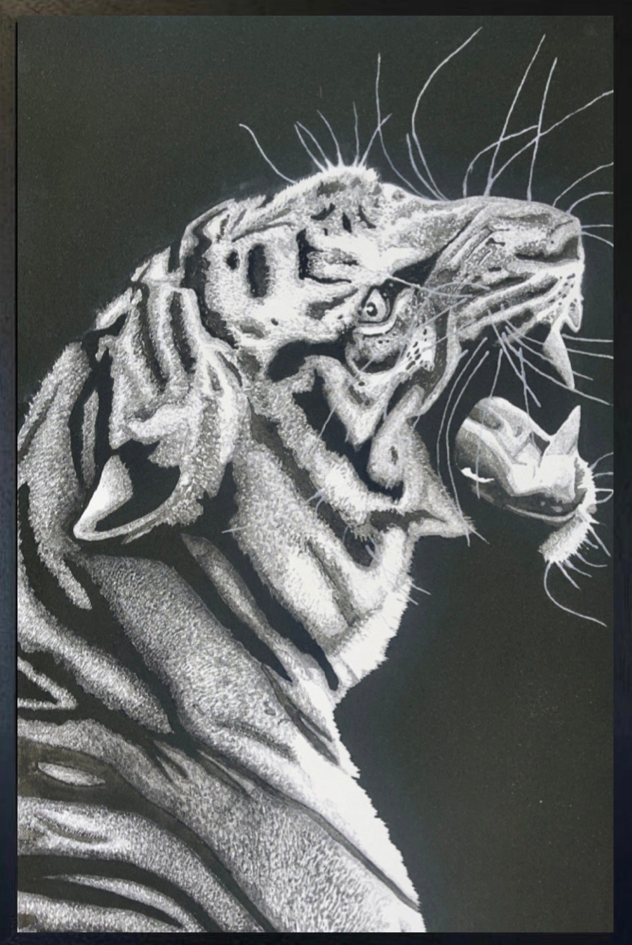 Fierce original volcanic sand artwork by Ben Riley with textured depth on canvas