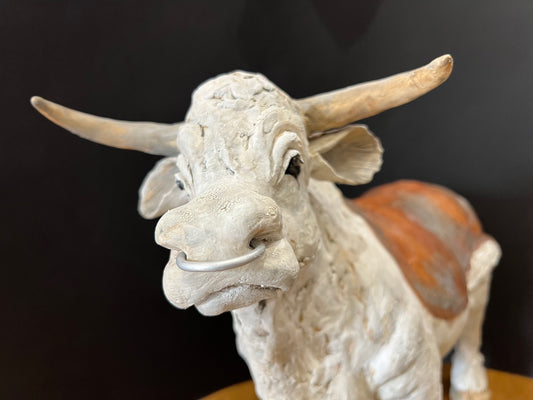 Angus The Bull Ceramic ORIGINAL - Christine Cummings Studio - The Acorn Gallery, Pocklington