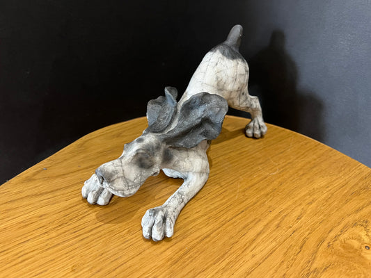 Christine Cummings Studio Sid The Playful Pointer Ceramic Dog ORIGINAL - The Acorn Gallery, Pocklington