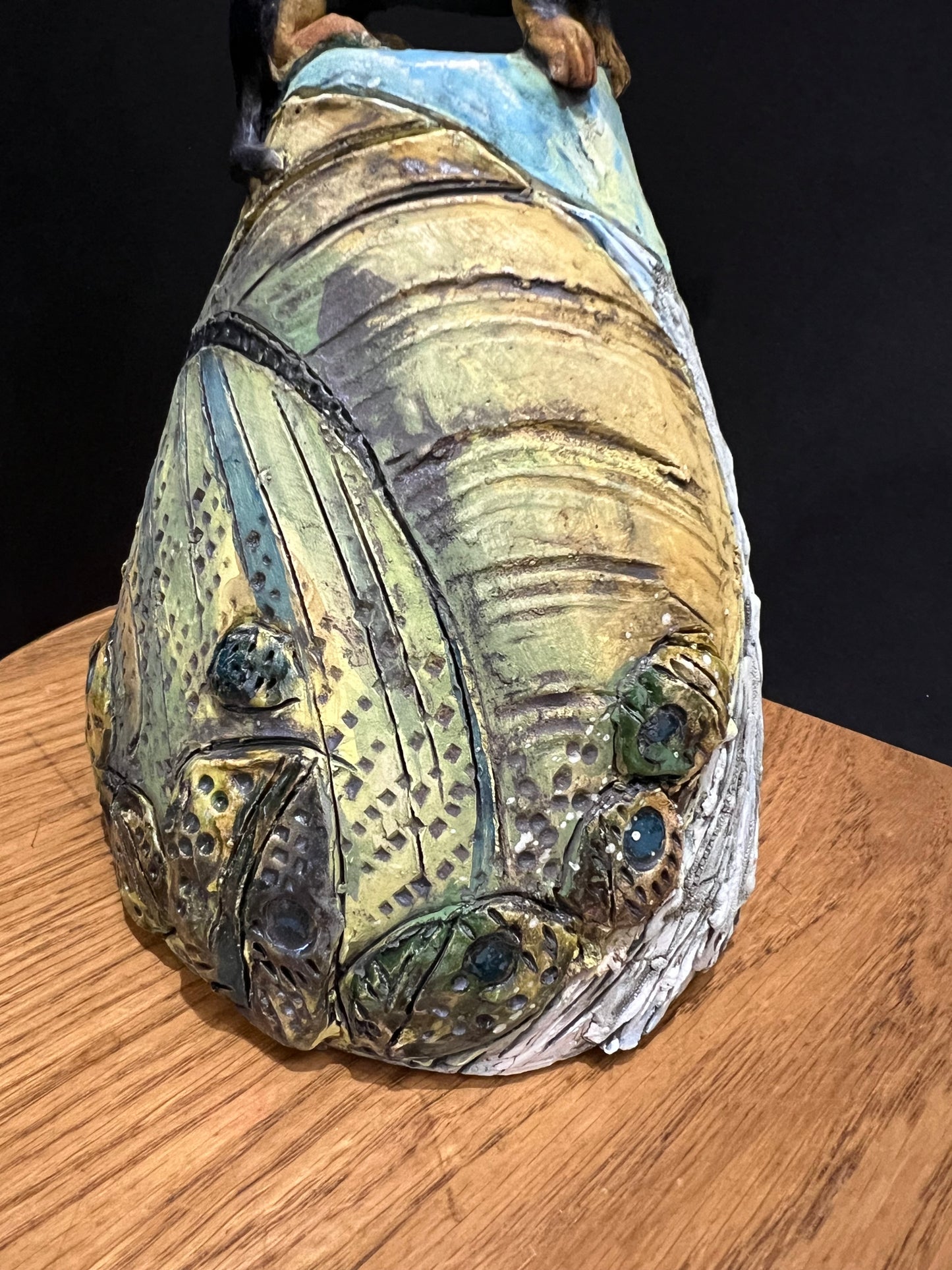 Christine Cummings Studio Dachshund On Top Of The World Ceramic ORIGINAL - The Acorn Gallery, Pocklington