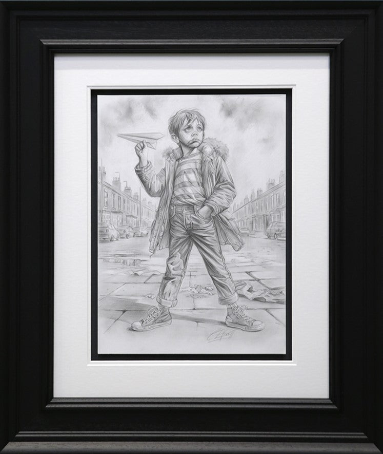 Craig Everett Flyboy Original Sketch Framed - The Acorn Gallery, Pocklington