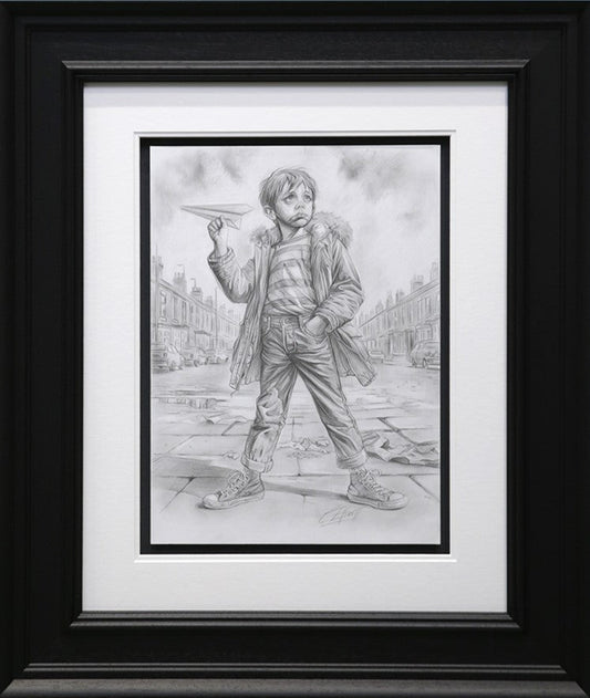 Craig Everett Flyboy Original Sketch Framed - The Acorn Gallery, Pocklington