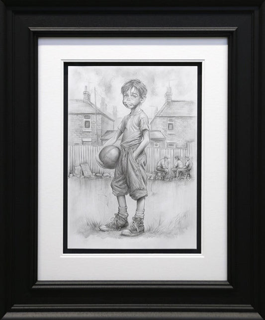 Ballboy original pencil sketch by Craig Everett hand signed on paper 20x12 inches