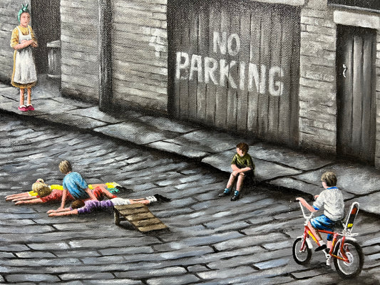 Peter Davidson Never Mind Going For Ya Record Teas Ready Original Painting - The Acorn Gallery, Pocklington