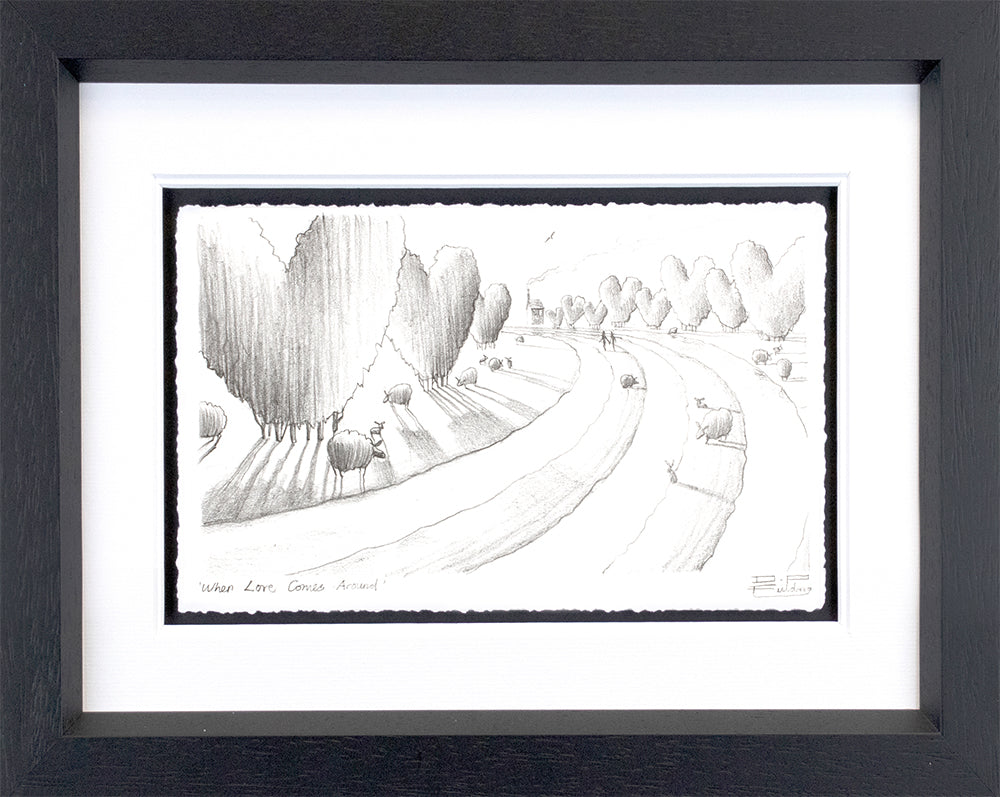 When Love Comes Around sketch by Derrick Fielding limited edition print hand signed framed