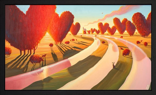 When Love Comes Around original acrylic painting by Derrick Fielding, framed 26x40 inches, hand signed with certificate