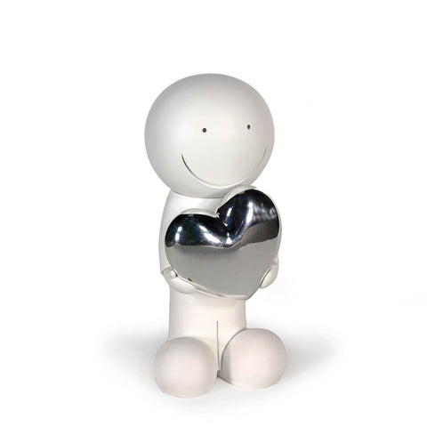 One Love White And Silver Sculpture by Doug Hyde