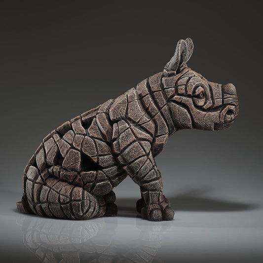 EDGE Sculpture Rhinoceros Calf White - The Acorn Gallery, Pocklington