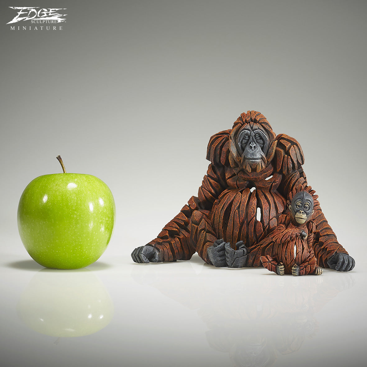 Edge Sculpture Orangutan And Baby Miniature - The Acorn Gallery, Pocklington