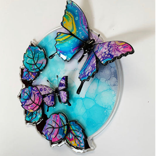 Kevin Bandee Mini Wall Art Butterfly Blue Original - The Acorn Gallery, Pocklington