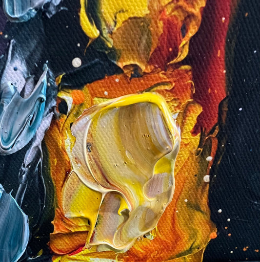 Paul Oz Lando Golden Tears Hand Embellished Canvas by Paul Oz at The Acorn Gallery in Pocklington. Free UK delivery.