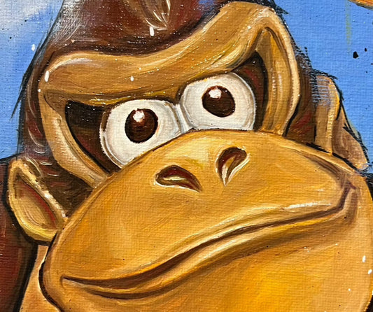 Brilliant Donkey Kong Original Painting by Deborah Cauchi Toy Art at The Acorn Gallery. Wider collection available. UK Delivery. Shop Online or call on 01759 307652.
