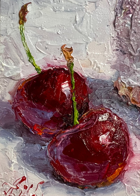 Lana Okiro Cherry Cheesecake Original Painting - The Acorn Gallery, Pocklington