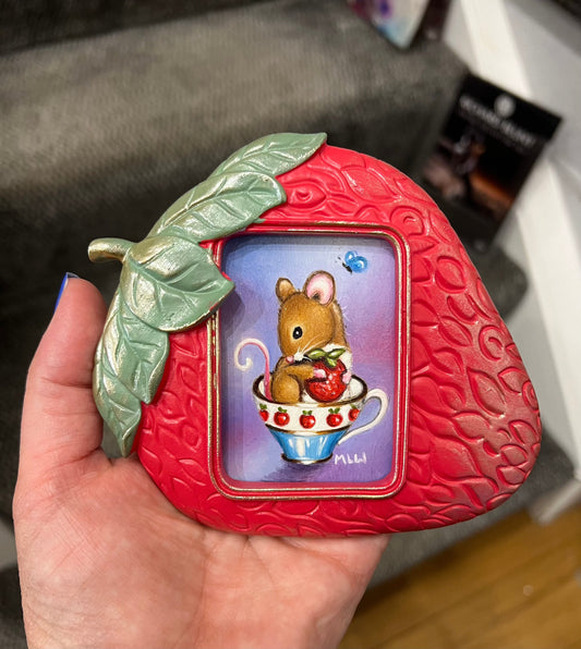 Marie Louise Wrightson The Strawberry Cup Original - The Acorn Gallery, Pocklington