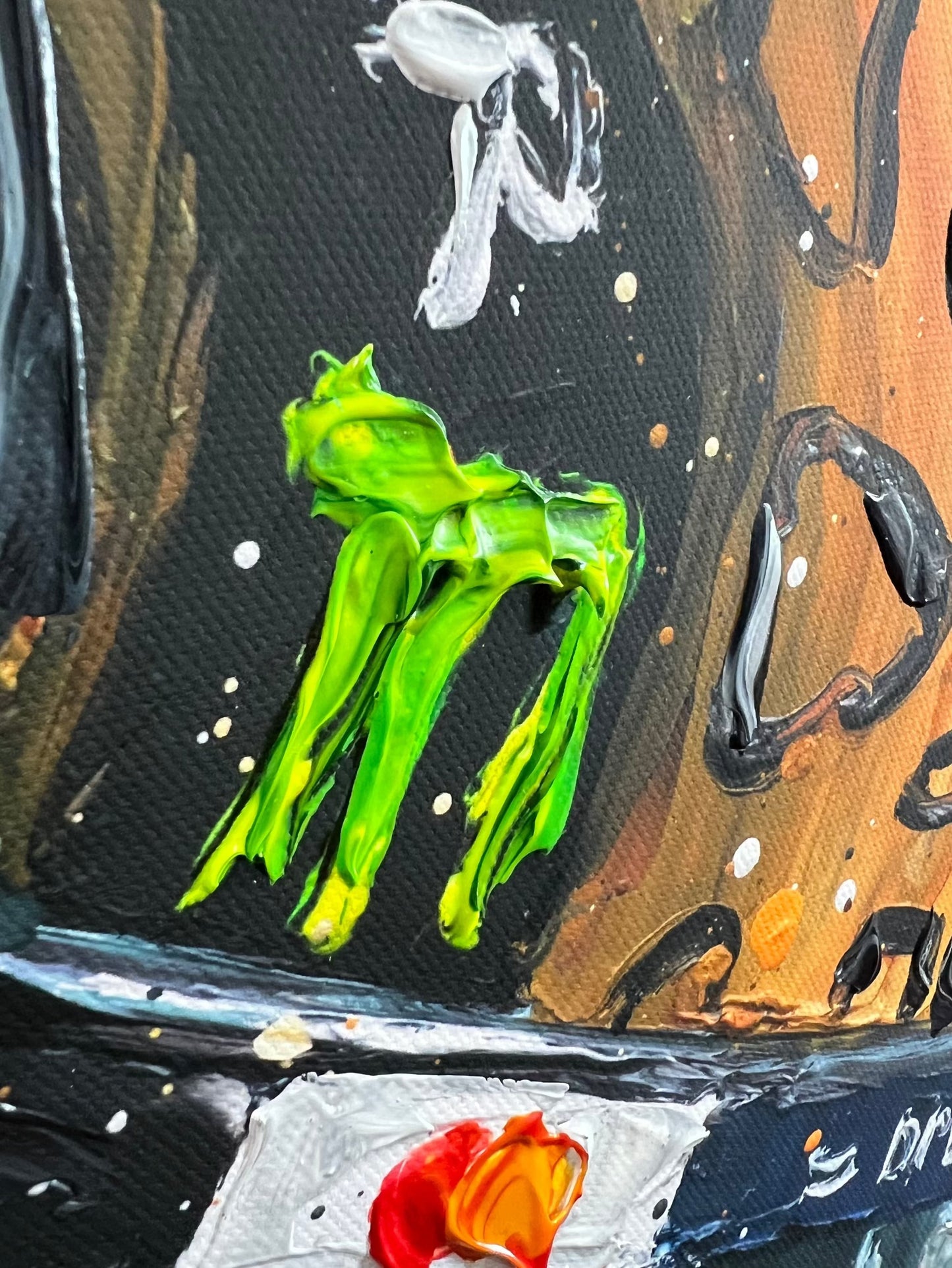 Paul Oz Lando Golden Tears Hand Embellished Canvas by Paul Oz at The Acorn Gallery in Pocklington. Free UK delivery.