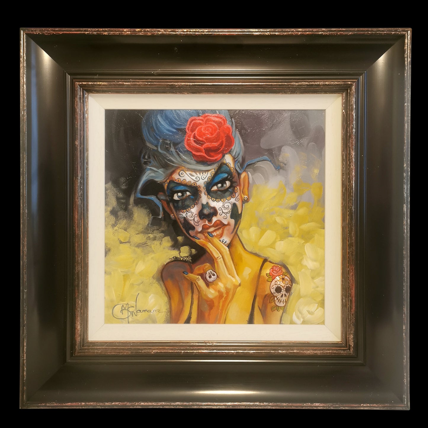 Gary McNamara Are We Good? (Day Of The Dead) Original Painting - The Acorn Gallery, Pocklington