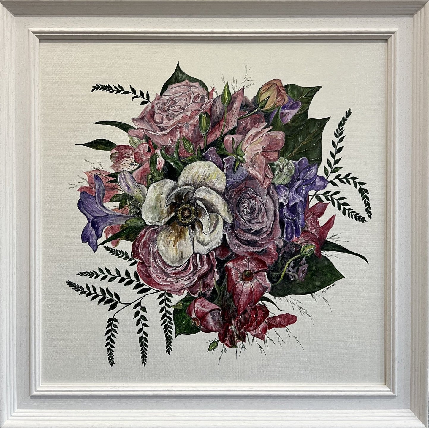 Joy In Bloom original mixed media artwork by Holly Dunham featuring vibrant blooming flowers