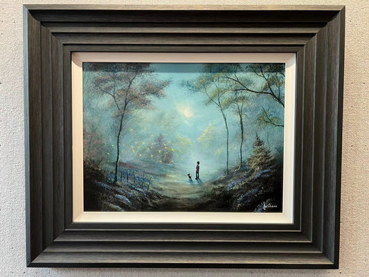 Danny Abrahams Night Skies and Fireflies Original available from The Acorn Gallery in Pocklington. Order online or call us on 01759 307652.