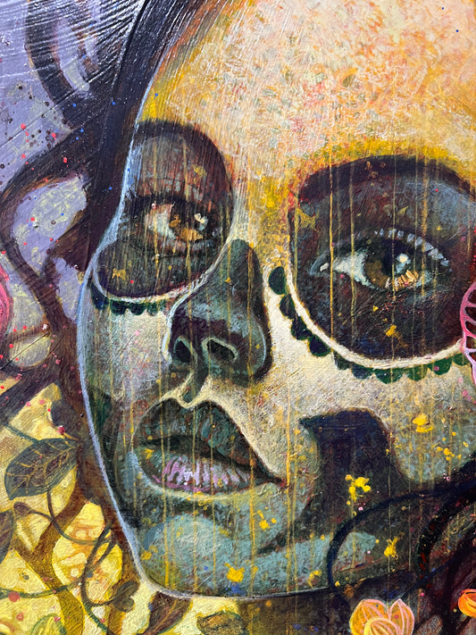 Gary McNamara A Toast To The Living (Day Of The Dead) Original Painting - The Acorn Gallery, Pocklington