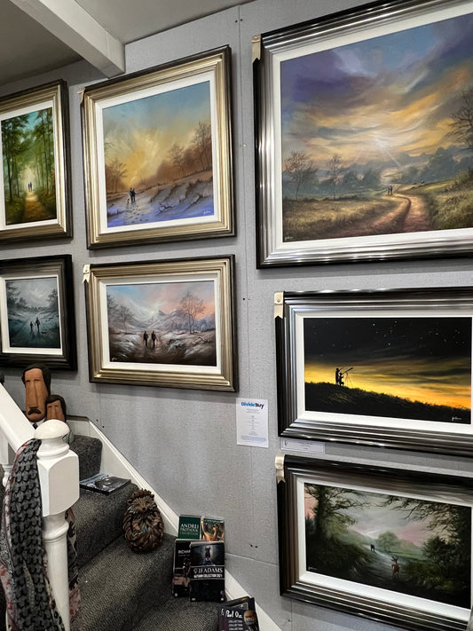 A Winters Ramble by Danny Abrahams sold by The Acorn Gallery in Pocklington. New paintings available so call for latest availability on 01759 307652.