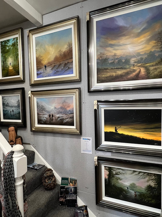 A Winters Ramble by Danny Abrahams sold by The Acorn Gallery in Pocklington. New paintings available so call for latest availability on 01759 307652.