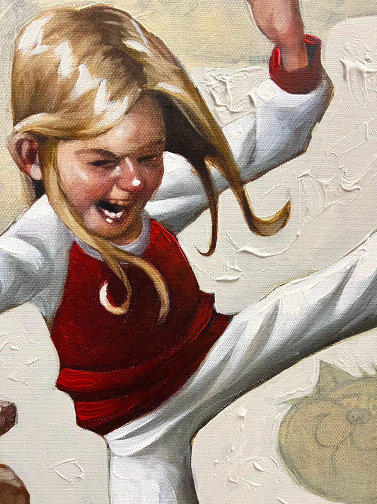 Quicker Than The Human Eye hand embellished canvas by Craig Davison, limited edition print, signed, framed 36x21 inches