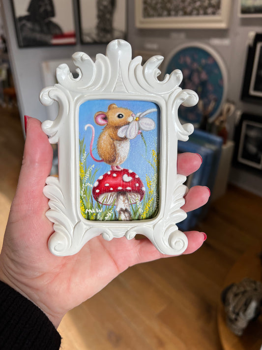 Marie Louise Wrightson Picking Daisy's Original Painting - The Acorn Gallery, Pocklington