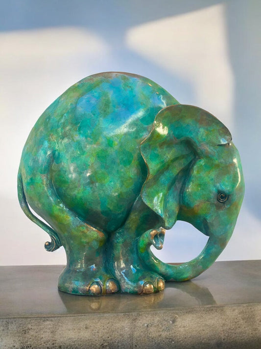 Bubbles is a bronze elephant made by brilliant young sculptor Roxy Winterburn and available at The Acorn Gallery in Pocklington. Shop online or call us on 01759 307652.