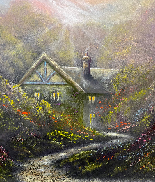 Danny Abrahams Rose Cottage Original Painting - The Acorn Gallery, Pocklington