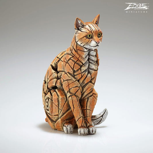 Edge Sculpture Sitting Ginger Cat Miniature available from The Acorn Gallery, Pocklington