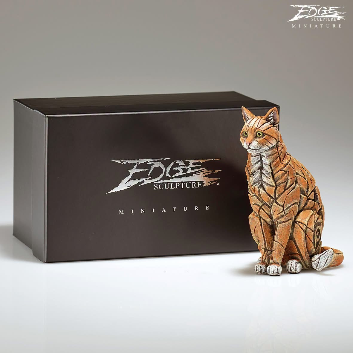 Edge Sculpture Sitting Ginger Cat Miniature available from The Acorn Gallery, Pocklington