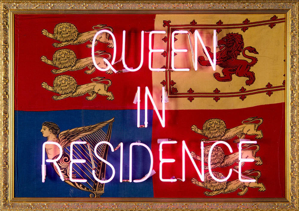 Illuminati Neon Queen In Residence Pink Neon ORIGINAL - The Acorn Gallery, Pocklington