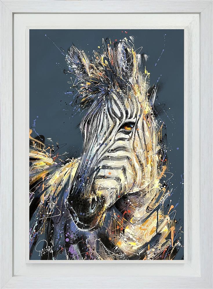 Joe Galindo Pearl The Zebra Hand Embellished Board - The Acorn Gallery, Pocklington