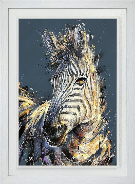 Joe Galindo Pearl The Zebra Hand Embellished Board - The Acorn Gallery, Pocklington