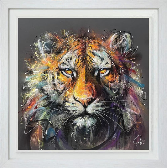 Sienna Tiger Hand Embellished Board by Joe Galindo