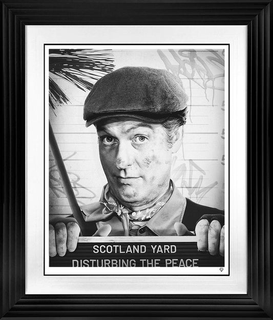 JJ Adams Disturbing The Peace Black And White in a Black Frame - The Acorn Gallery, Pocklington