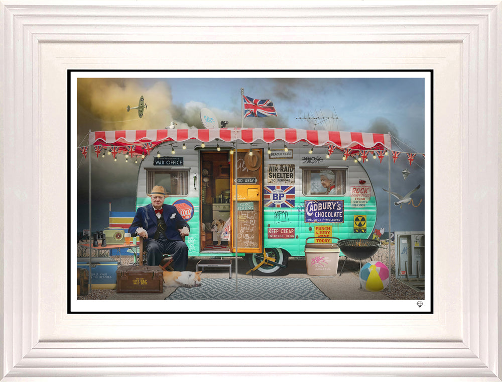 JJ Adams I'd Rather Be Camping in a White Frame - The Acorn Gallery, Pocklington