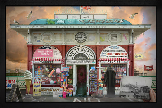 JJ Adams The Kiosk Of West Beach Original Framed - The Acorn Gallery, Pocklington