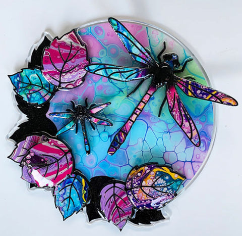 Mini Wall Art Dragonfly Blue Original by Kevin Bandee *SOLD*