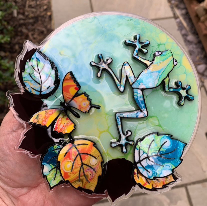 Kevin Bandee Mini Wall Art Frog Green Original - The Acorn Gallery, Pocklington