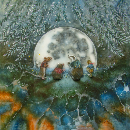 Kerry Darlington Moongazing In The Willows Unique Limited Edition Print available from The Acorn Gallery, Pocklington