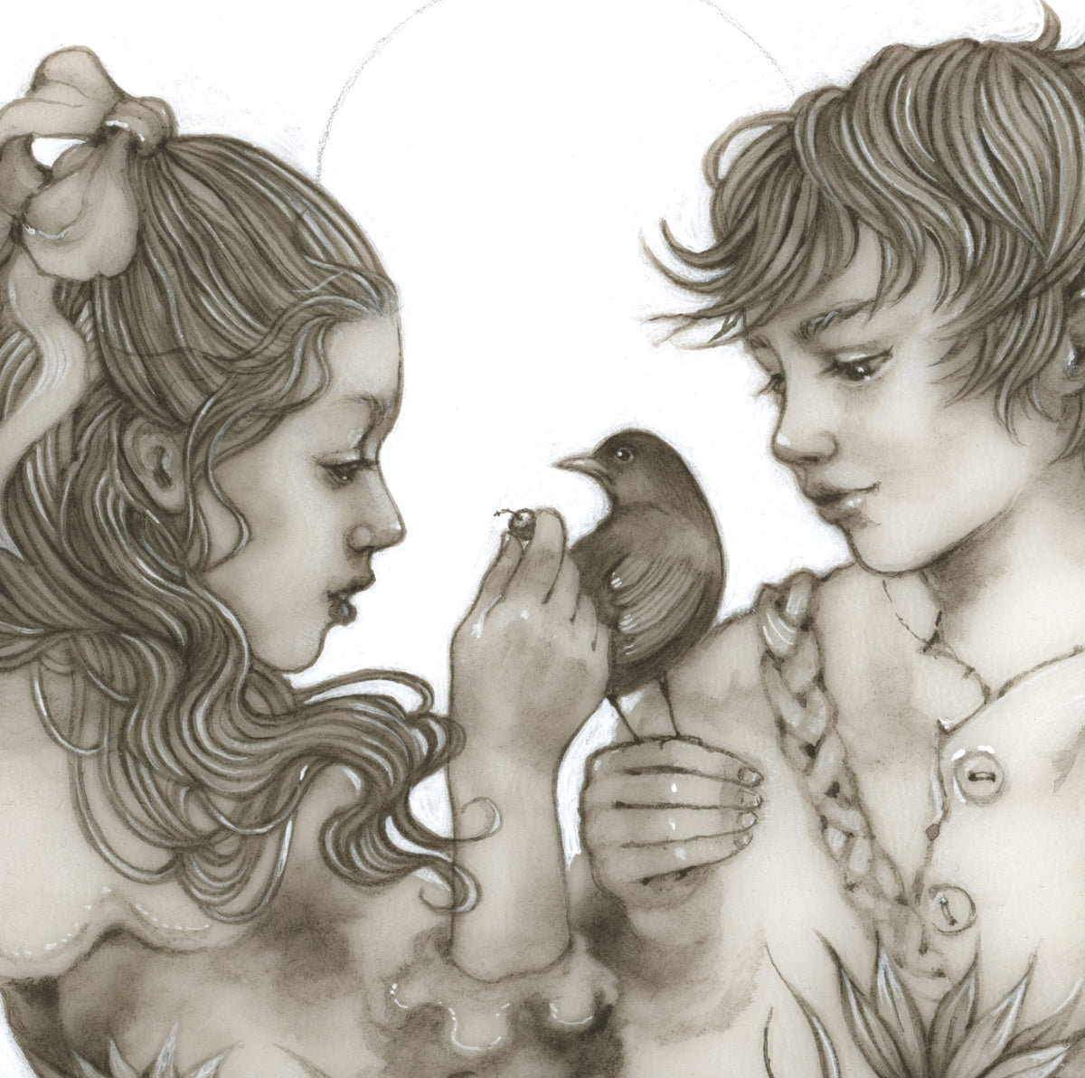 Kerry Darlington Peter and Wendy In Neverland Unique Limited Edition Print - The Acorn Gallery, Pocklington